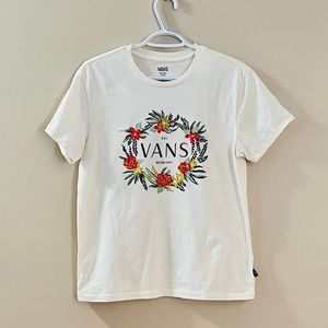 Vans Graphic White T-Shirt Size Medium
